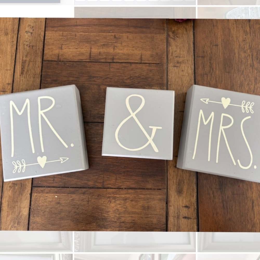 Gray 'Mr. & Mrs.' Decorative Blocks